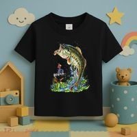 Fishing Graphic Large Mouth Bass Fish Toddler T-Shirt thumb 3