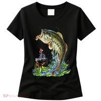 Fishing Graphic Large Mouth Bass Fish Women's T-Shirt thumb 0