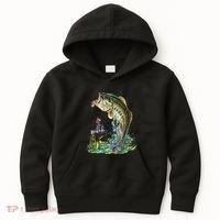 Fishing Graphic Large Mouth Bass Fish Kids Hoodie thumb 0