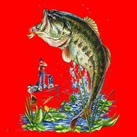 Fishing Graphic Large Mouth Bass Fish Santa Hat thumb 1