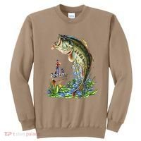Fishing Graphic Large Mouth Bass Fish Sweatshirt thumb 0
