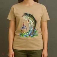 Fishing Graphic Large Mouth Bass Fish T-Shirt thumb 4
