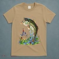 Fishing Graphic Large Mouth Bass Fish T-Shirt thumb 5