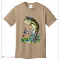 Fishing Graphic Large Mouth Bass Fish Kids T-Shirt thumb 0