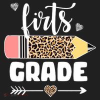 First Grade Leopard Pencil 1st Grader Students Teachers Women's Sweatshirt thumb 2