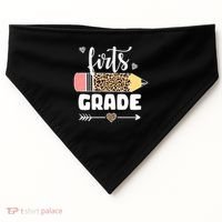First Grade Leopard Pencil 1st Grader Students Teachers USA-Made Doggie Bandana thumb 0