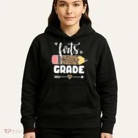 First Grade Leopard Pencil 1st Grader Students Teachers Hoodie thumb 5