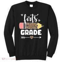 First Grade Leopard Pencil 1st Grader Students Teachers Sweatshirt thumb 0