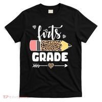 First Grade Leopard Pencil 1st Grader Students Teachers T-Shirt thumb 0