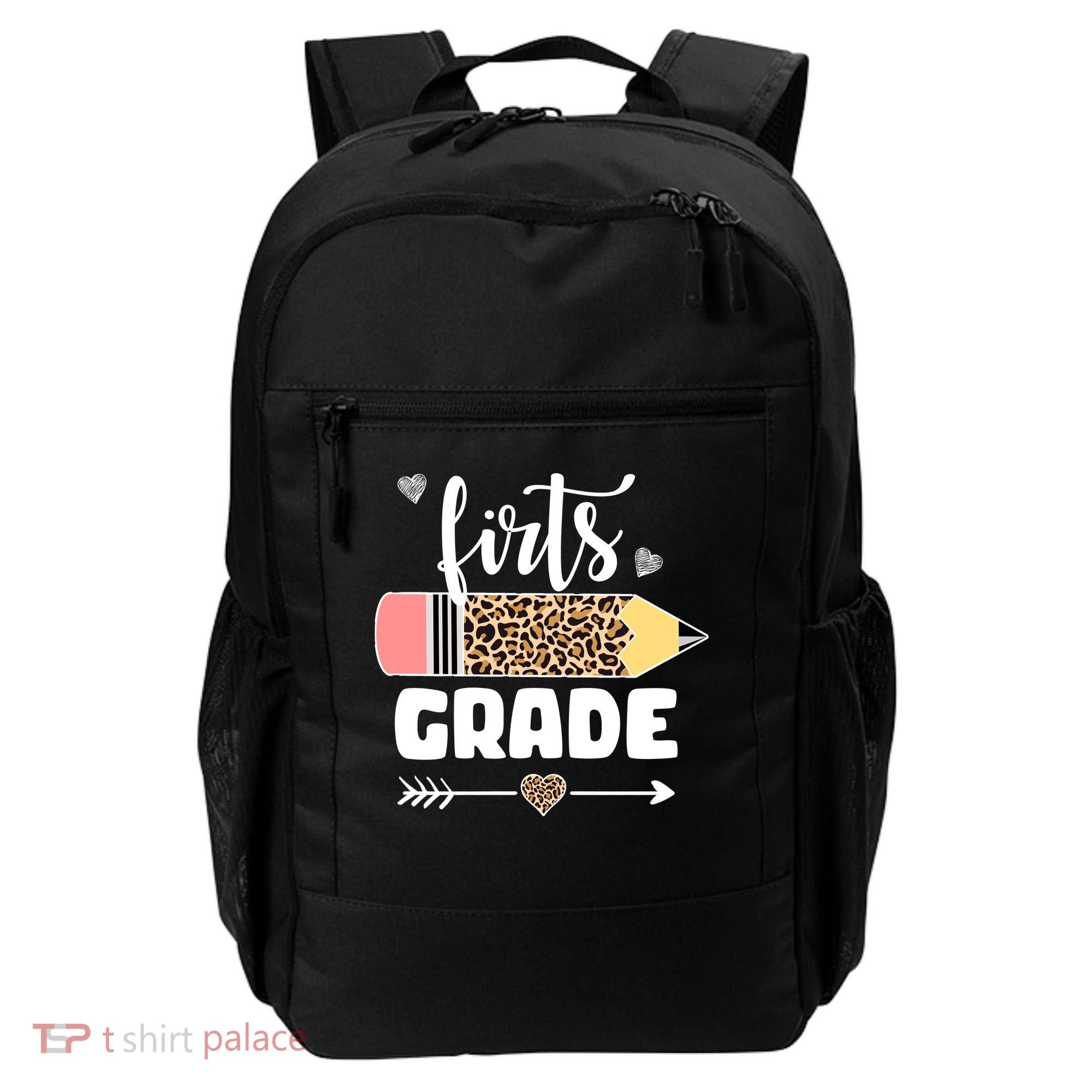 First Grade Leopard Pencil 1st Grader Students Teachers Backpack