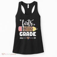 First Grade Leopard Pencil 1st Grader Students Teachers Women's Tank Top thumb 0