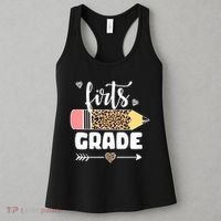 First Grade Leopard Pencil 1st Grader Students Teachers Women's Tank Top thumb 3