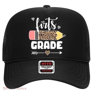 First Grade Leopard Pencil 1st Grader Students Teachers Hat