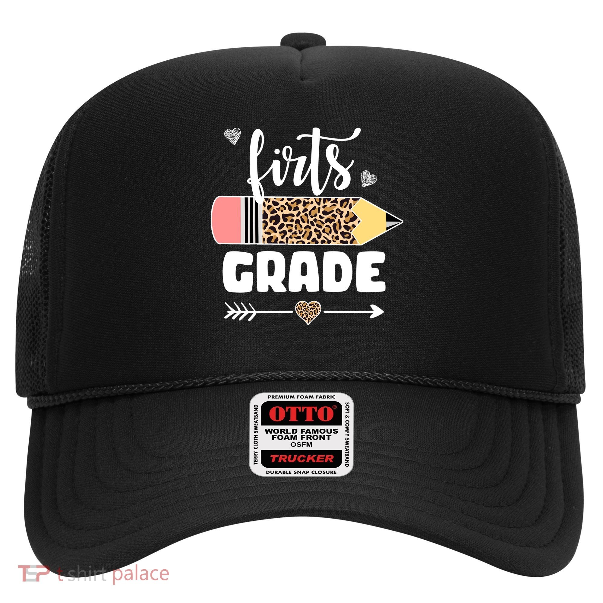 First Grade Leopard Pencil 1st Grader Students Teachers Hat