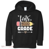 First Grade Leopard Pencil 1st Grader Students Teachers Toddler Hoodie thumb 0