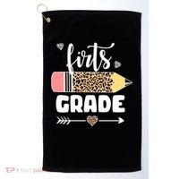First Grade Leopard Pencil 1st Grader Students Teachers Golf Towel thumb 0