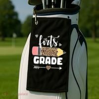 First Grade Leopard Pencil 1st Grader Students Teachers Golf Towel thumb 2