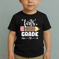 First Grade Leopard Pencil 1st Grader Students Teachers Toddler T-Shirt thumb 2