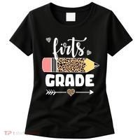 First Grade Leopard Pencil 1st Grader Students Teachers Women's T-Shirt thumb 0