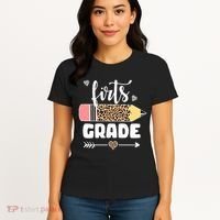 First Grade Leopard Pencil 1st Grader Students Teachers Women's T-Shirt thumb 4