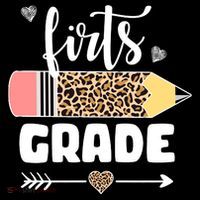 First Grade Leopard Pencil 1st Grader Students Teachers Kids Long Sleeve Shirt thumb 2