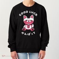 Funny Good Luck Japanese Cat Turbo Granny Yokai Cat Sarcasm Women's Sweatshirt thumb 0