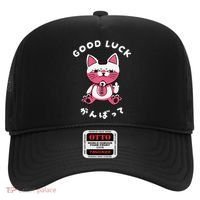 Funny Good Luck Japanese Cat Turbo Granny Yokai Cat Sarcasm Hat thumb 0