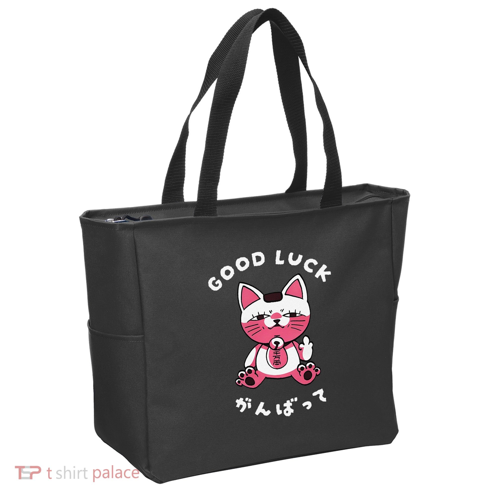 Funny Good Luck Japanese Cat Turbo Granny Yokai Cat Sarcasm Tote Bag