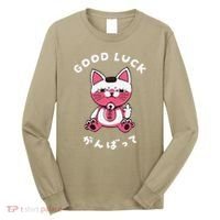 Funny Good Luck Japanese Cat Turbo Granny Yokai Cat Sarcasm Long Sleeve Shirt thumb 0