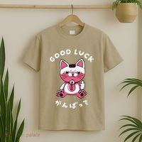 Funny Good Luck Japanese Cat Turbo Granny Yokai Cat Sarcasm T-Shirt thumb 2