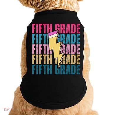 Fifth Grade Lightning Pencil Back To School Doggie Tank