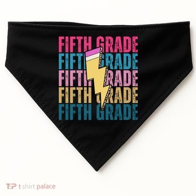 Fifth Grade Lightning Pencil Back To School USA-Made Doggie Bandana