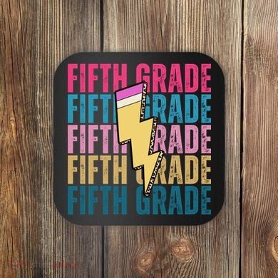 Fifth Grade Lightning Pencil Back To School Coaster