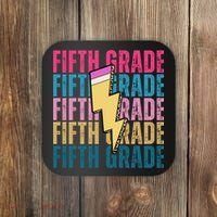 Fifth Grade Lightning Pencil Back To School Coaster thumb 0