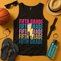 Fifth Grade Lightning Pencil Back To School Tank Top thumb 4