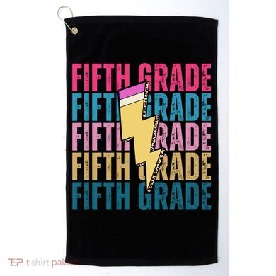 Fifth Grade Lightning Pencil Back To School Golf Towel