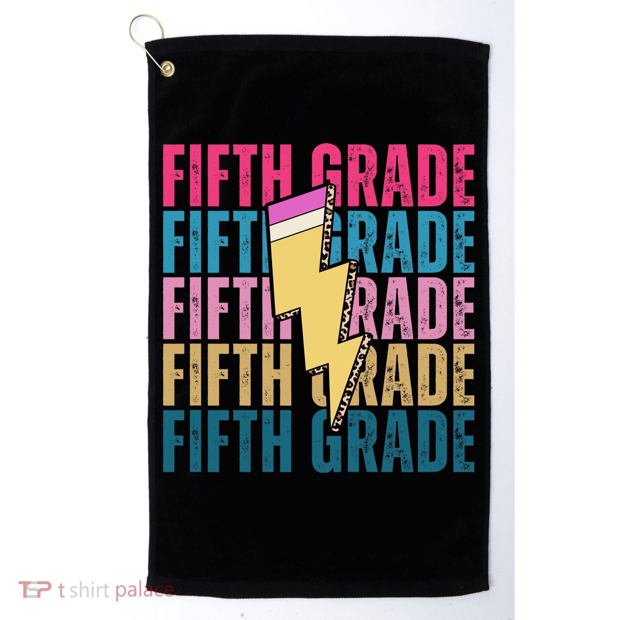 Fifth Grade Lightning Pencil Back To School Golf Towel