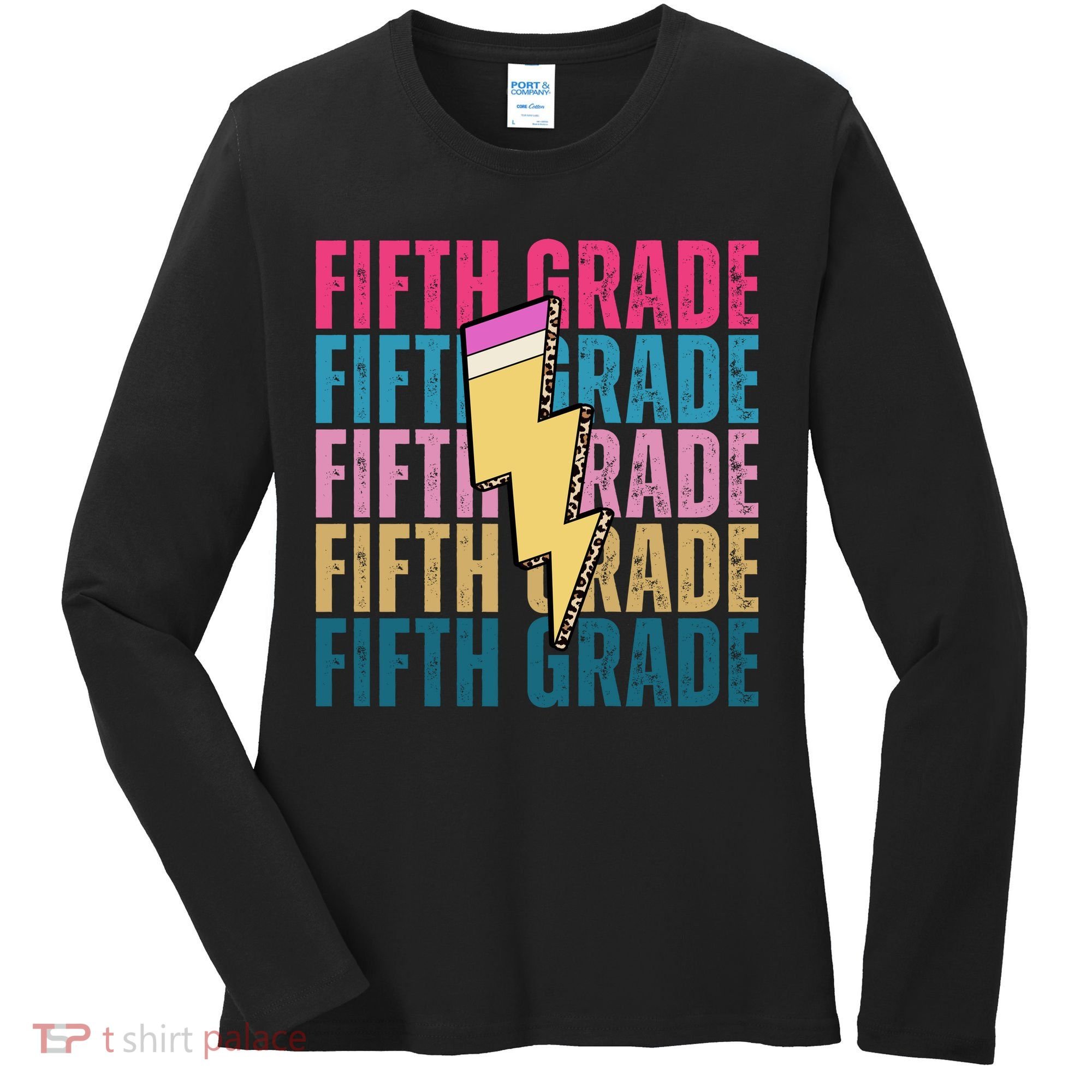Fifth Grade Lightning Pencil Back To School Women's Long Sleeve Shirt
