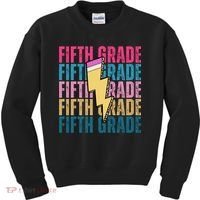 Fifth Grade Lightning Pencil Back To School Kids Sweatshirt thumb 0