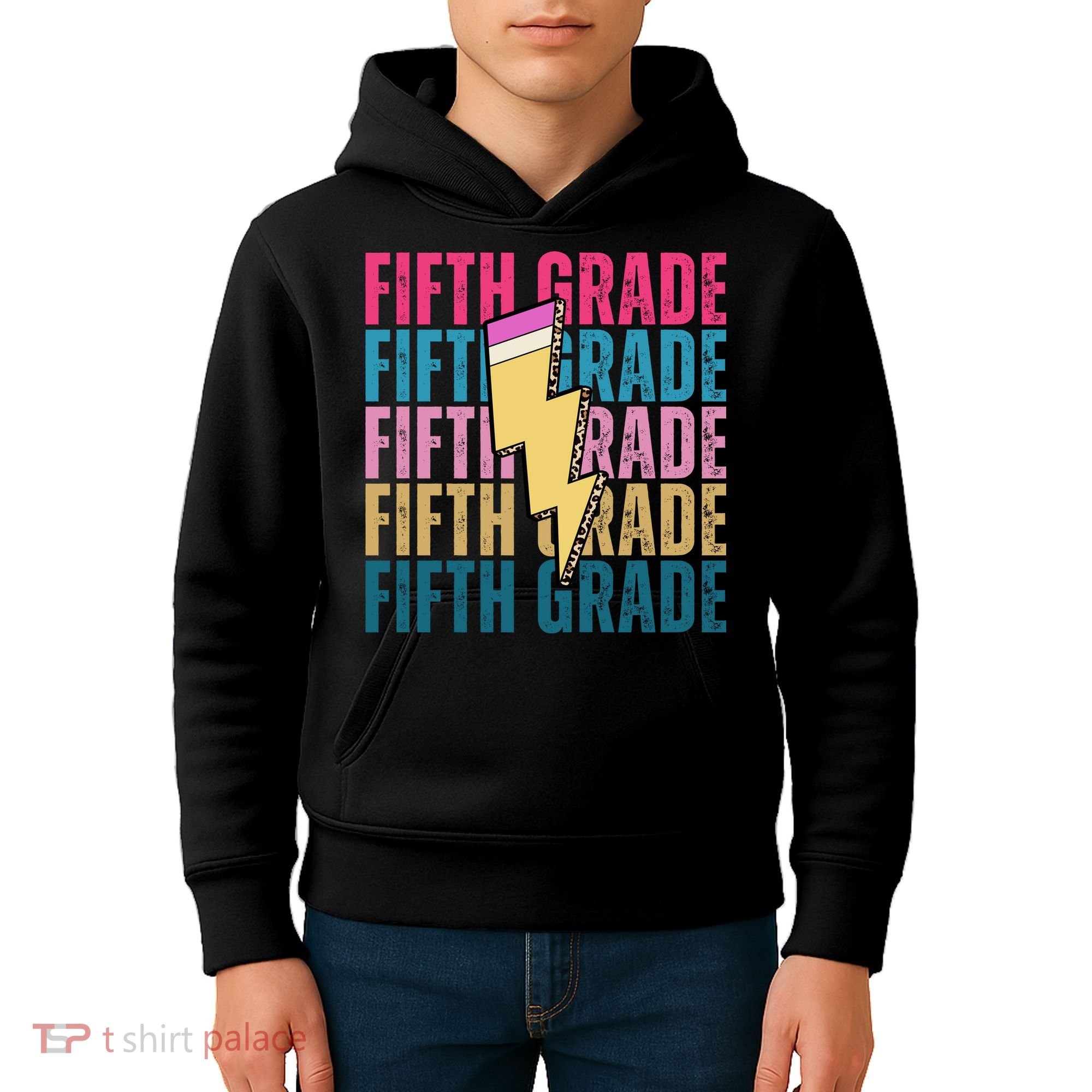 Fifth Grade Lightning Pencil Back To School Kids Hoodie