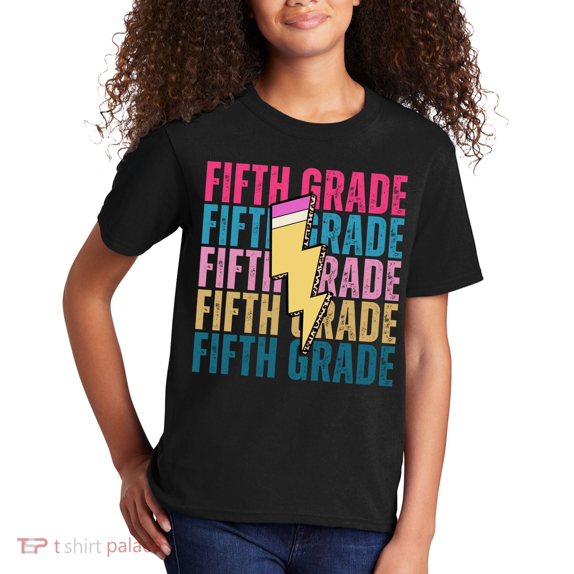 Fifth Grade Lightning Pencil Back To School Kids T-Shirt