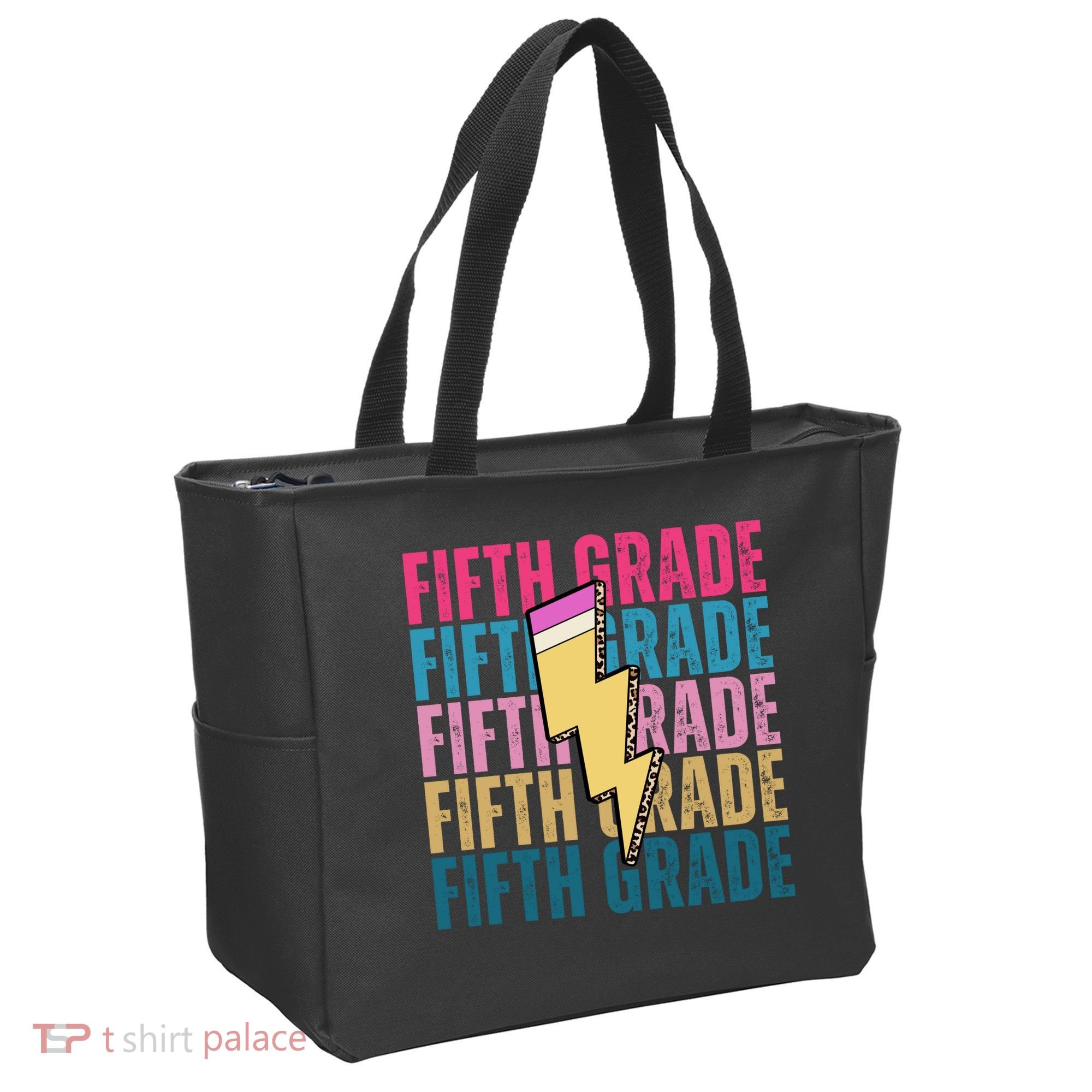 Fifth Grade Lightning Pencil Back To School Tote Bag