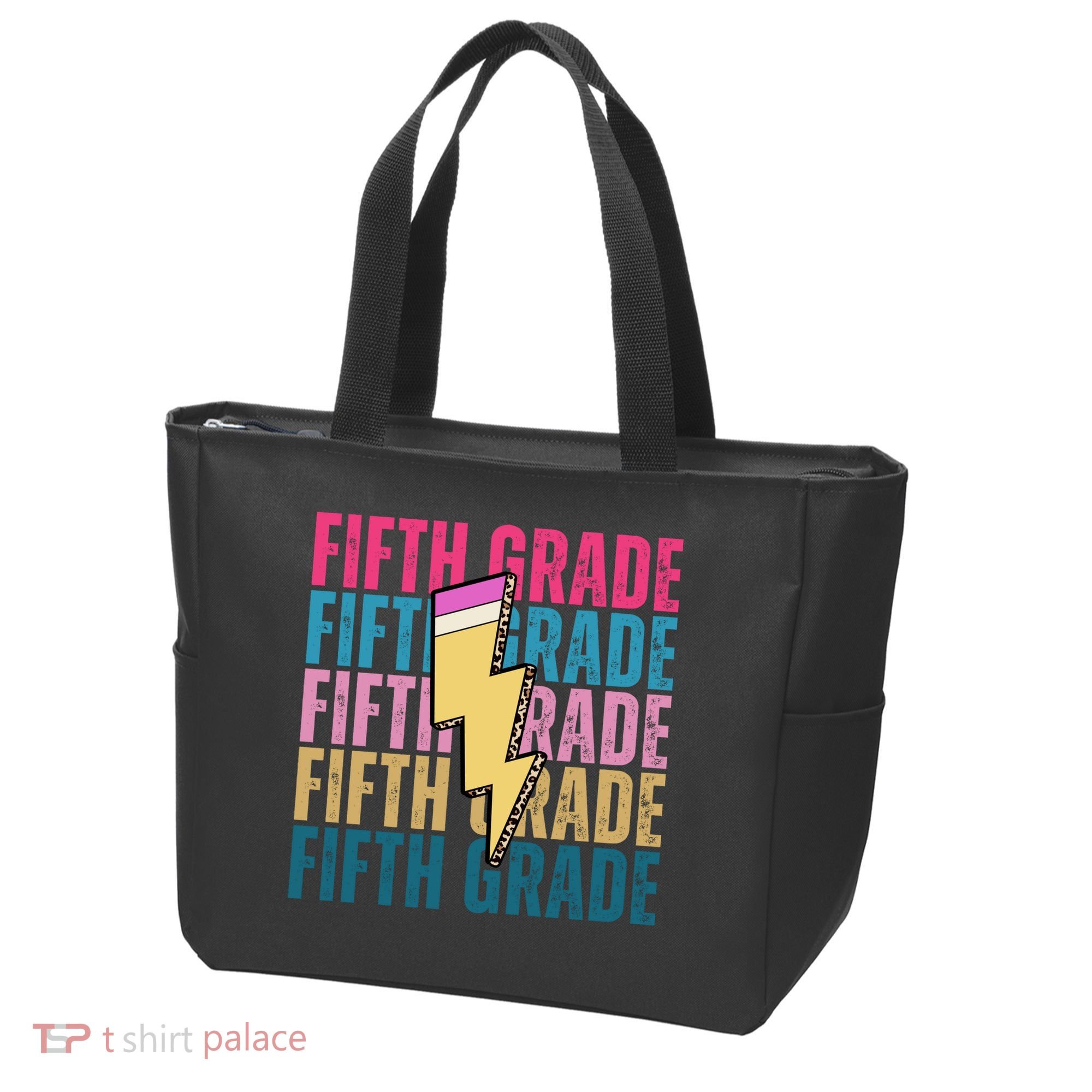 Fifth Grade Lightning Pencil Back To School Tote Bag