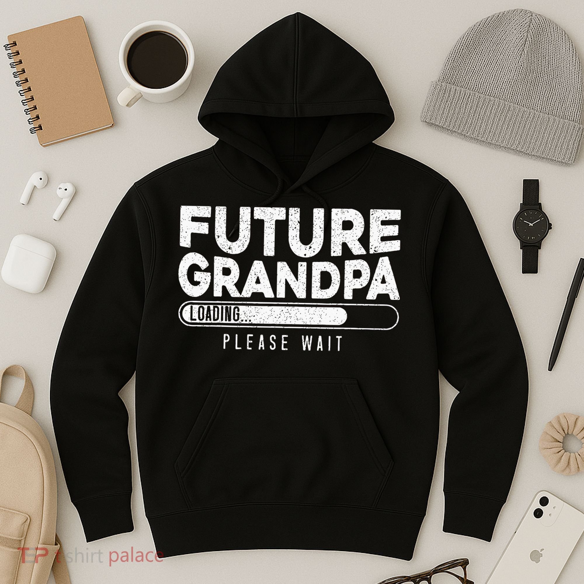 Future Grandpa Loading Baby Announcement Gender Reveal Hoodie