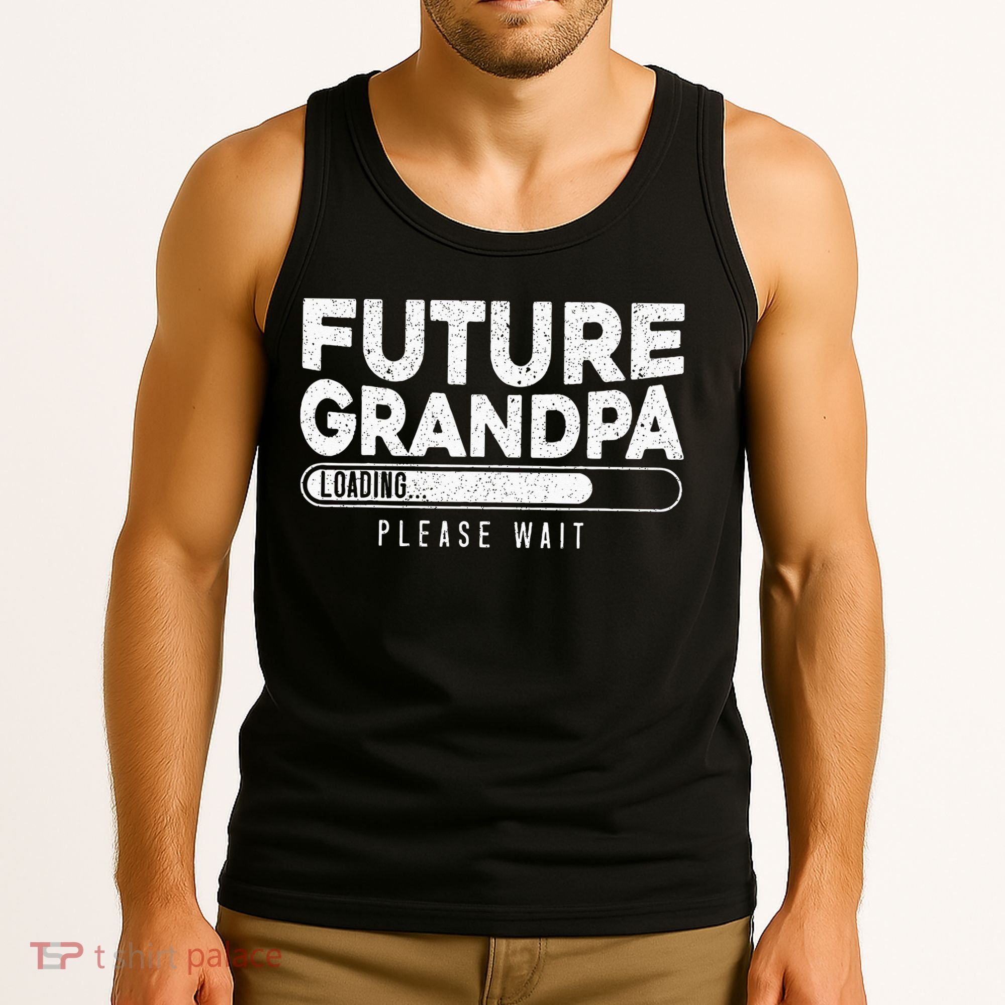 Future Grandpa Loading Baby Announcement Gender Reveal Tank Top