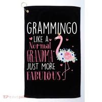 Flamingo Grammingo Like A Normal Grandma Gift Funny Grandma Cute Gift Golf Towel thumb 0