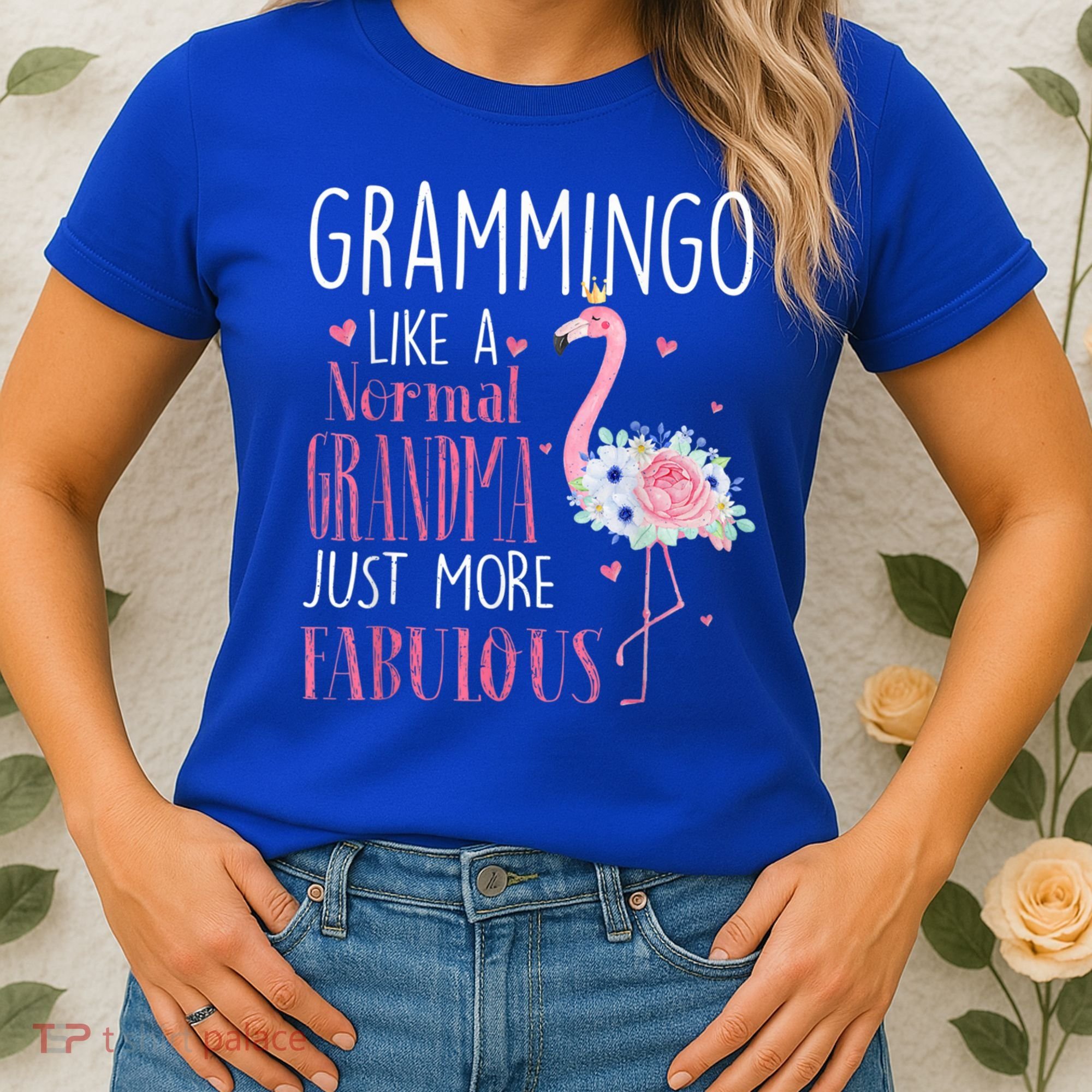 Flamingo Grammingo Like A Normal Grandma Gift Funny Grandma Cute Gift Women's T-Shirt