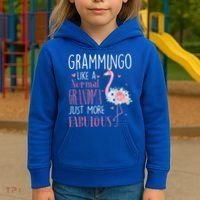 Flamingo Grammingo Like A Normal Grandma Gift Funny Grandma Cute Gift Kids Hoodie thumb 3