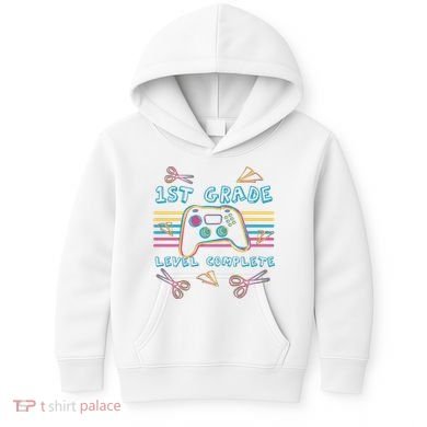 First Grade Level Complete Gamer Kids Hoodie