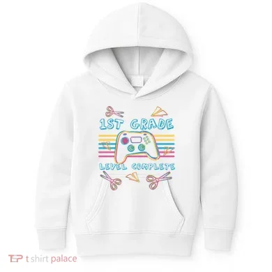 First Grade Level Complete Gamer Kids Hoodie